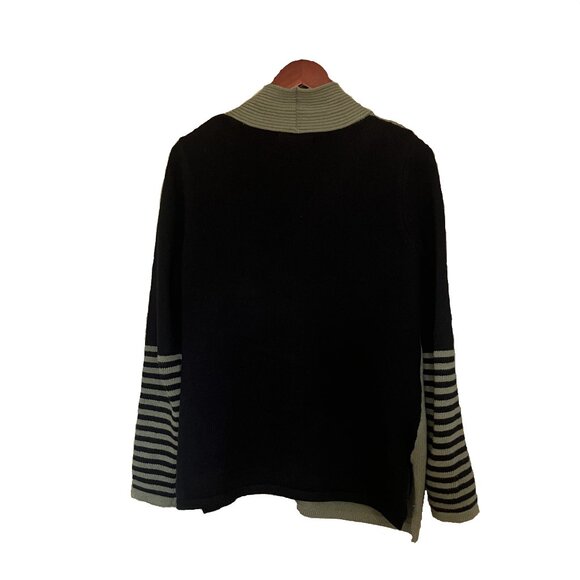 Neon Buddha | Serene Pullover 100% Cotton Black/Green High Neck Sweater – Size M - Picture 2 of 10